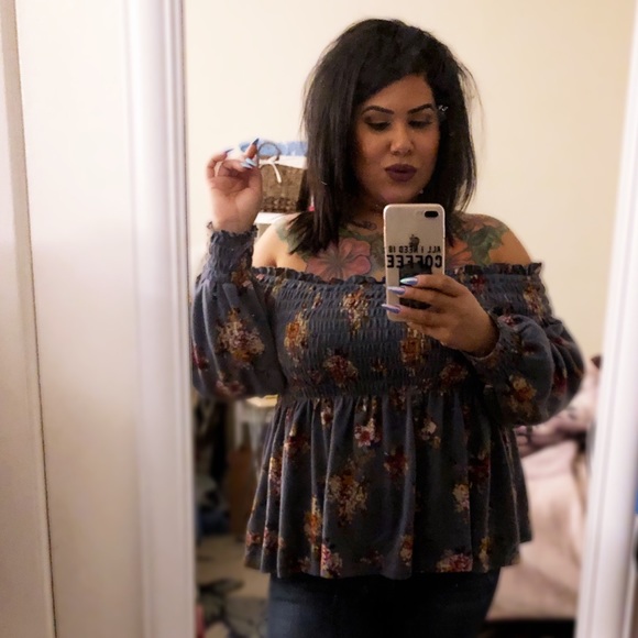 Xhilaration Tops - XHILARATION Off the Shoulder Floral Top